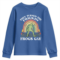 Funny They Turned The Frickin Frogs Gay Youth Sweatshirt Gay Frog LGBT Rainbow