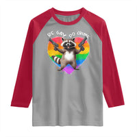 Funny Be Gay Do Crime Raglan Shirt LGBTQ Pride Gay Racoon Rainbow