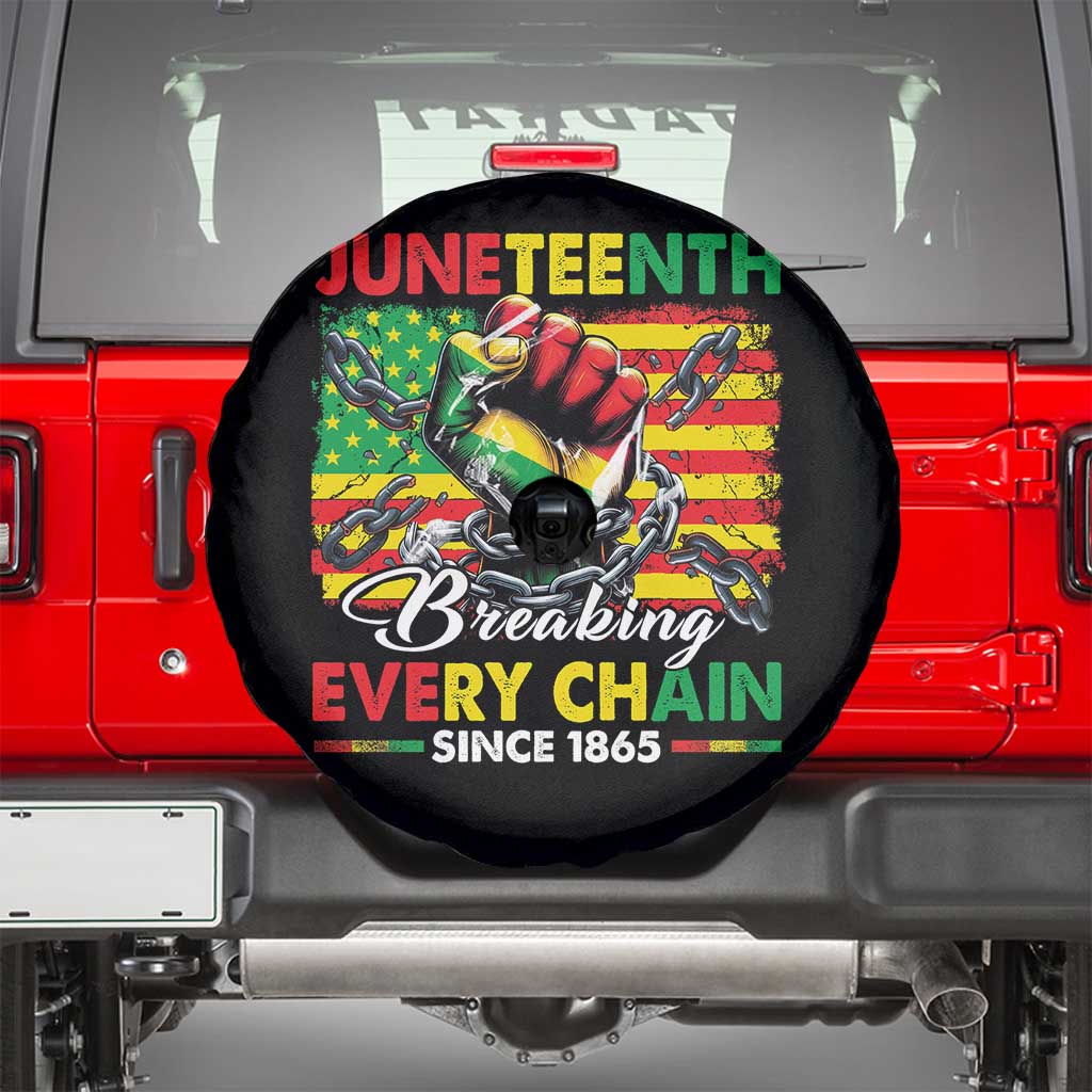 Juneteenth Breaking Every Chain Since 1865 Spare Tire Cover Hand Fist Freedom