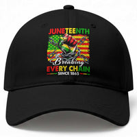 Juneteenth Breaking Every Chain Since 1865 Baseball Cap Hand Fist Freedom