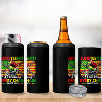 Juneteenth Breaking Every Chain Since 1865 4 in 1 Can Cooler Tumbler Hand Fist Freedom
