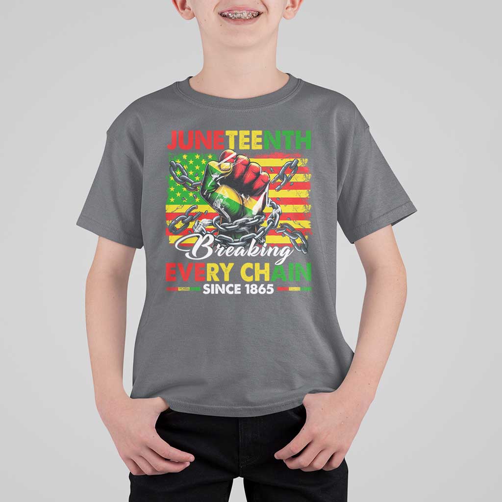 Juneteenth Breaking Every Chain Since 1865 T Shirt For Kid Hand Fist Freedom