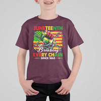 Juneteenth Breaking Every Chain Since 1865 T Shirt For Kid Hand Fist Freedom