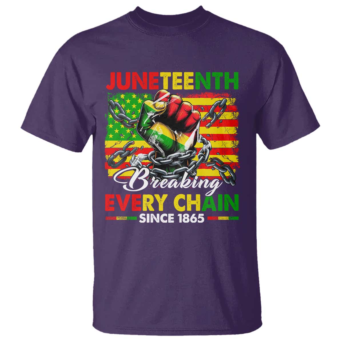 Juneteenth Breaking Every Chain Since 1865 T Shirt Hand Fist Freedom