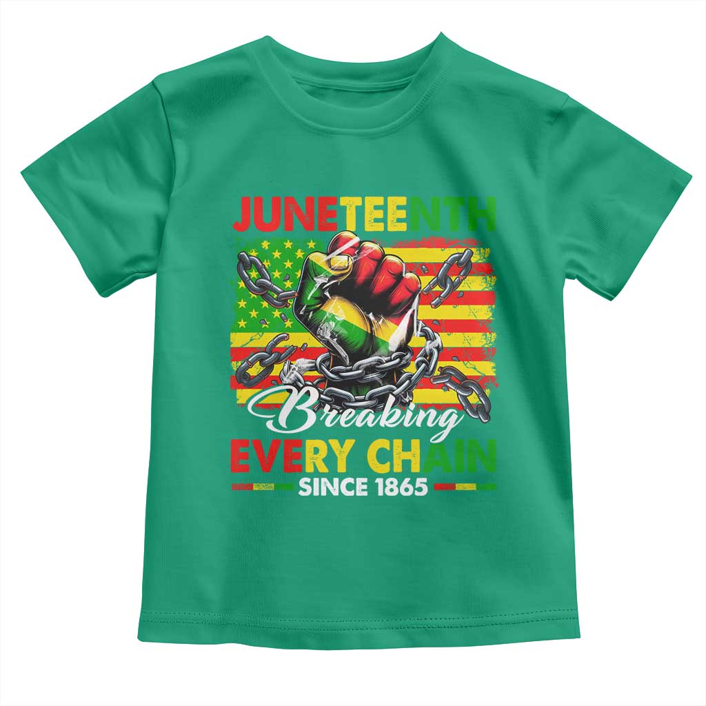 Juneteenth Breaking Every Chain Since 1865 Toddler T Shirt Hand Fist Freedom