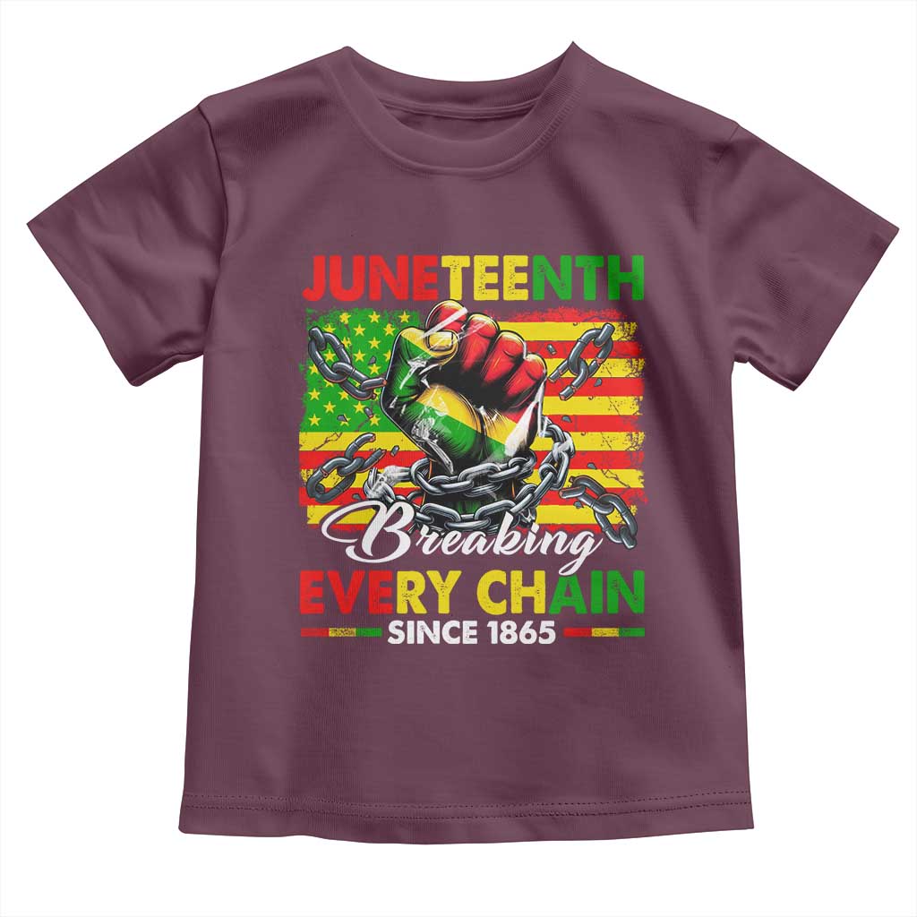 Juneteenth Breaking Every Chain Since 1865 Toddler T Shirt Hand Fist Freedom