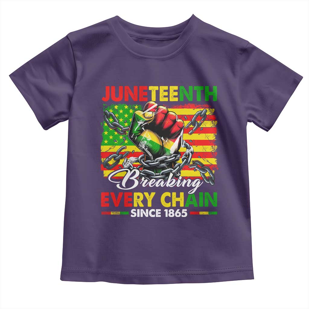 Juneteenth Breaking Every Chain Since 1865 Toddler T Shirt Hand Fist Freedom