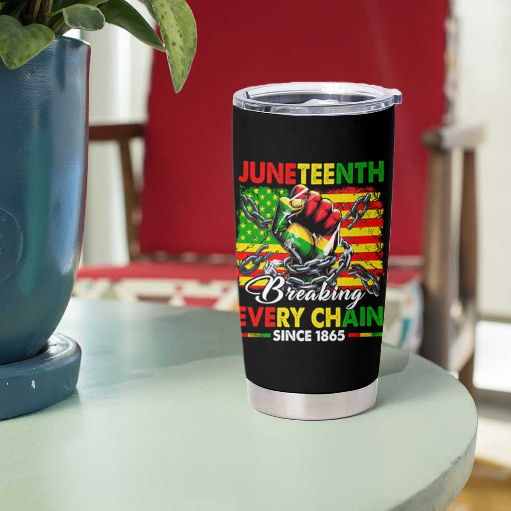 Juneteenth Breaking Every Chain Since 1865 Tumbler Cup Hand Fist Freedom