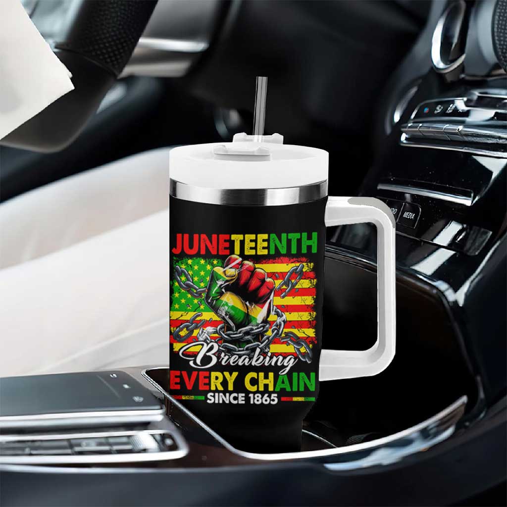 Juneteenth Breaking Every Chain Since 1865 Tumbler With Handle Hand Fist Freedom