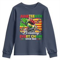 Juneteenth Breaking Every Chain Since 1865 Youth Sweatshirt Hand Fist Freedom