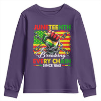 Juneteenth Breaking Every Chain Since 1865 Youth Sweatshirt Hand Fist Freedom