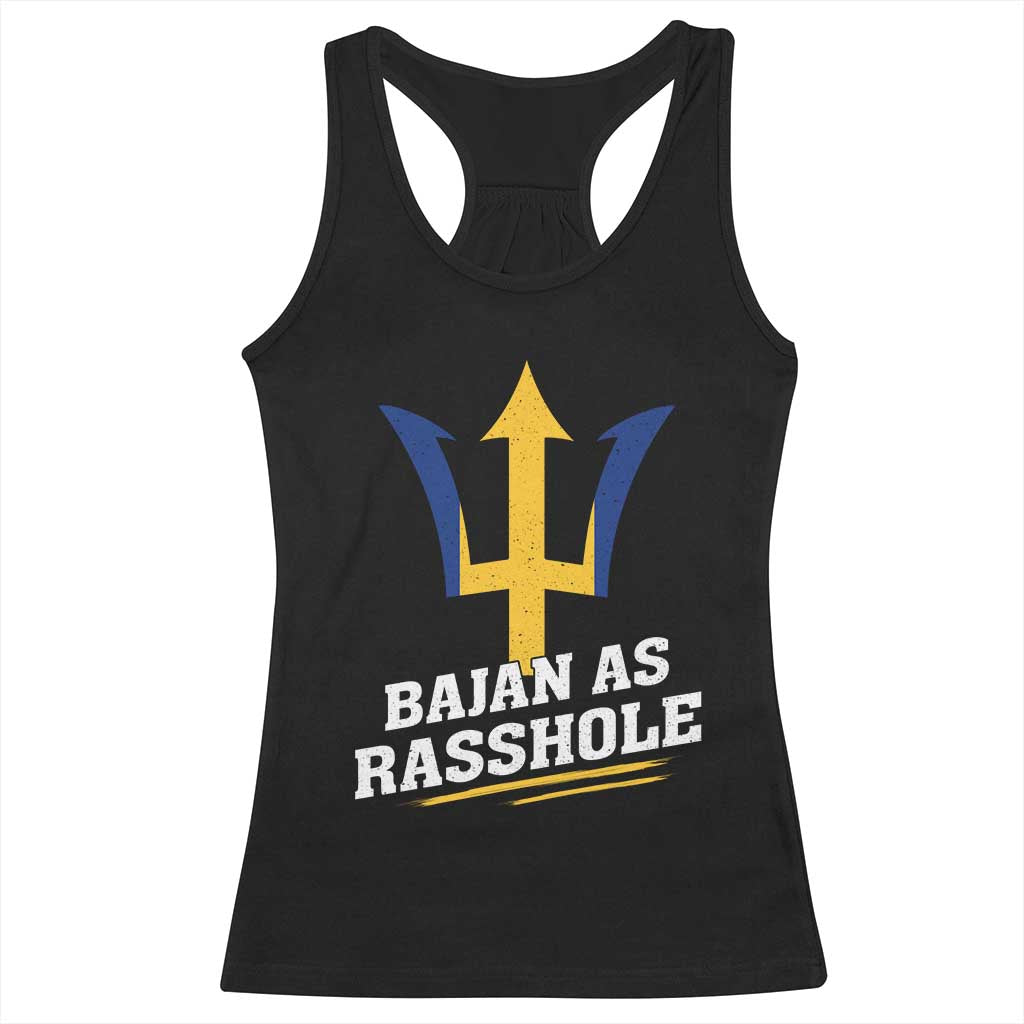 Funny Bajan As Rasshole Racerback Tank Top Barbados Tridents