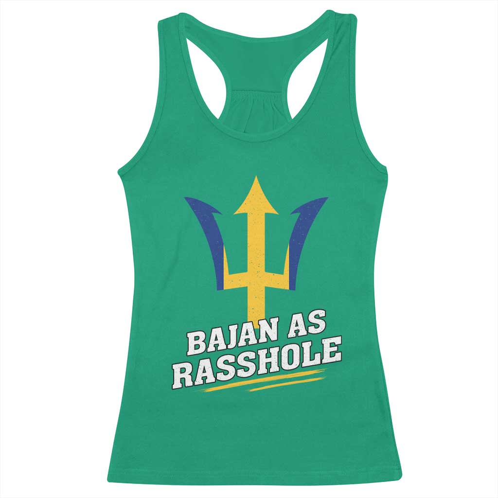 Funny Bajan As Rasshole Racerback Tank Top Barbados Tridents