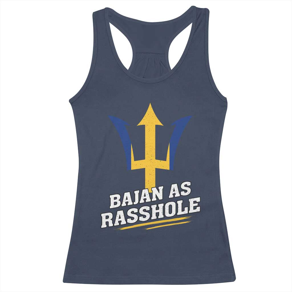 Funny Bajan As Rasshole Racerback Tank Top Barbados Tridents
