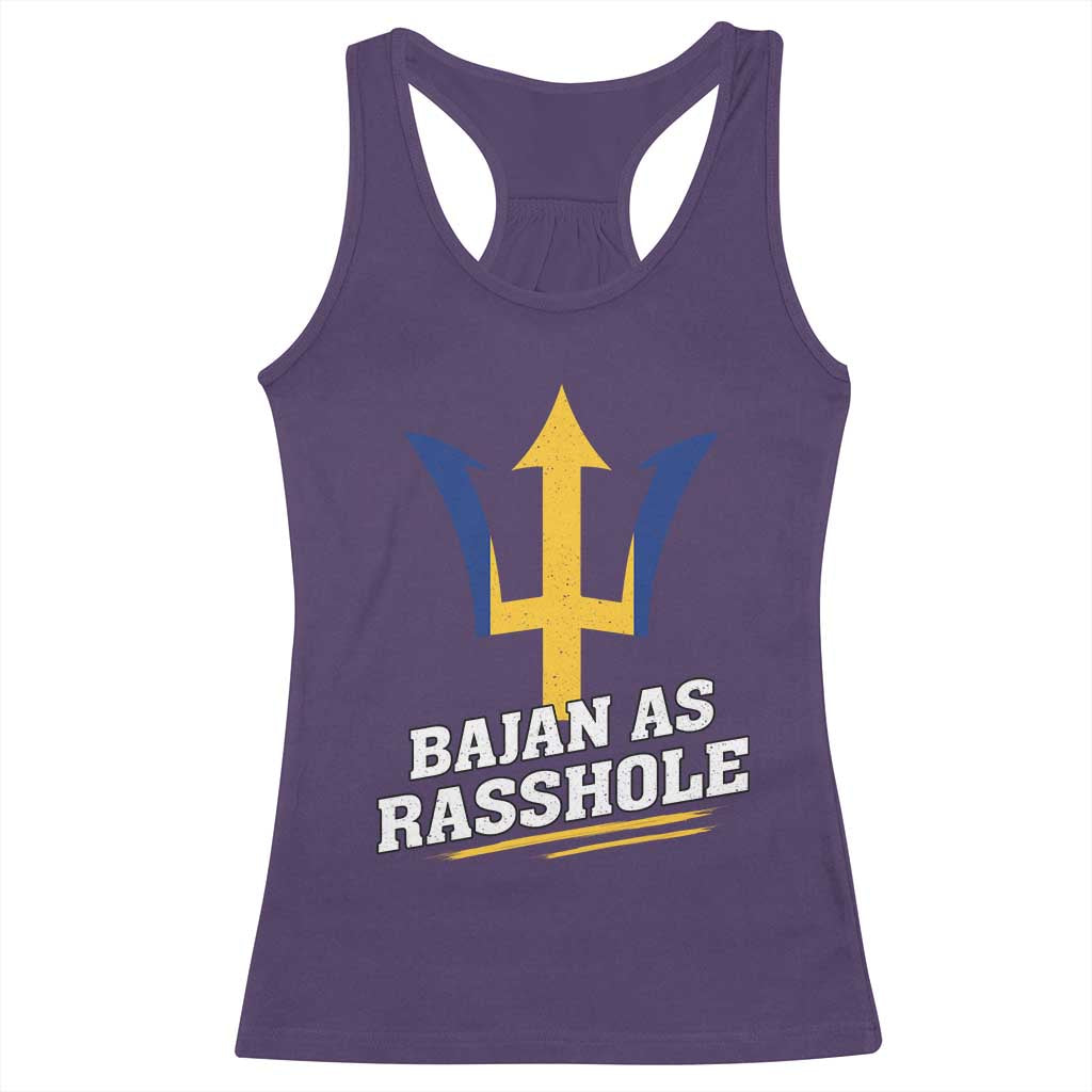 Funny Bajan As Rasshole Racerback Tank Top Barbados Tridents