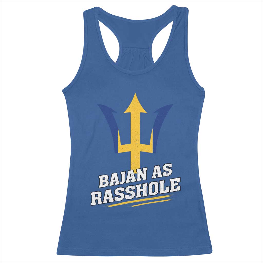 Funny Bajan As Rasshole Racerback Tank Top Barbados Tridents