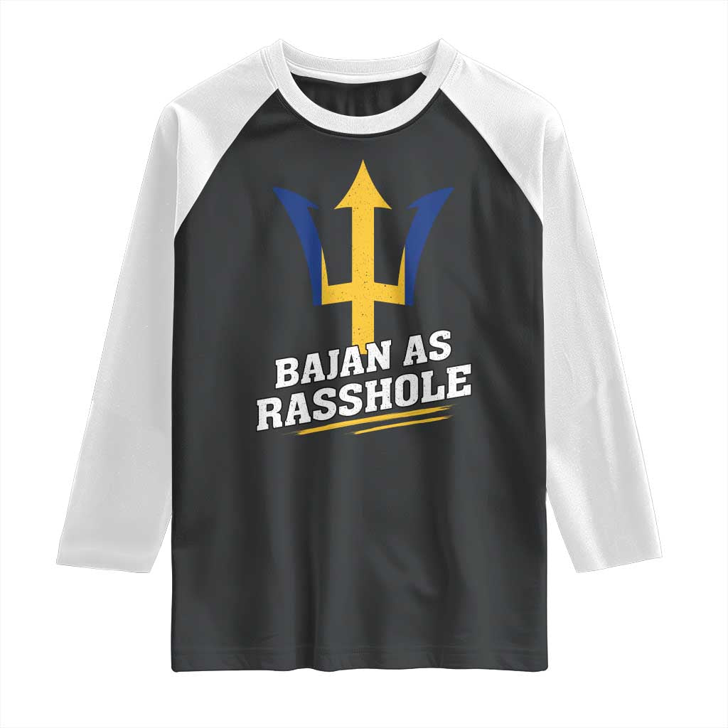 Funny Bajan As Rasshole Raglan Shirt Barbados Tridents