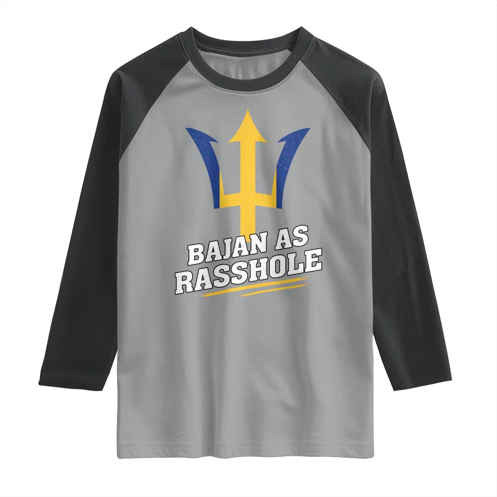 Funny Bajan As Rasshole Raglan Shirt Barbados Tridents