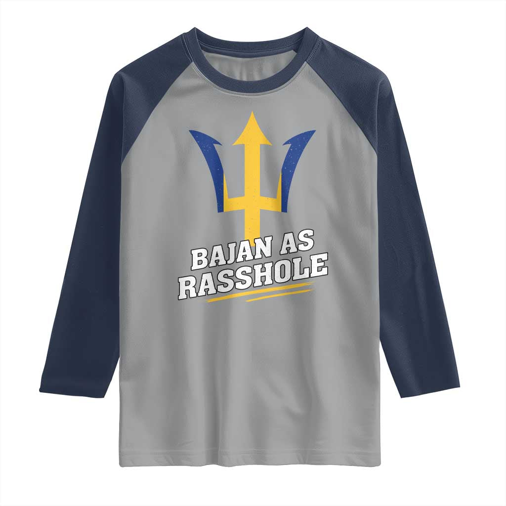Funny Bajan As Rasshole Raglan Shirt Barbados Tridents