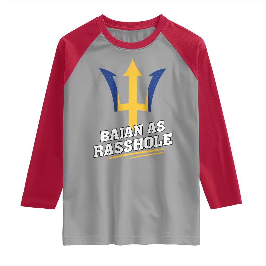 Funny Bajan As Rasshole Raglan Shirt Barbados Tridents