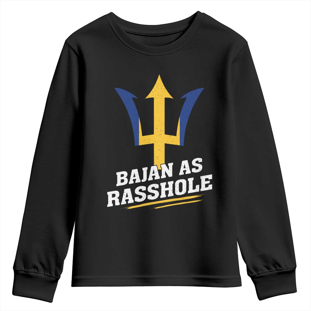 Funny Bajan As Rasshole Youth Sweatshirt Barbados Tridents