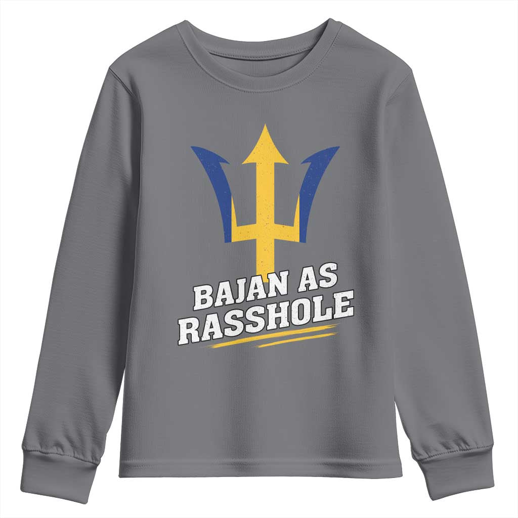 Funny Bajan As Rasshole Youth Sweatshirt Barbados Tridents