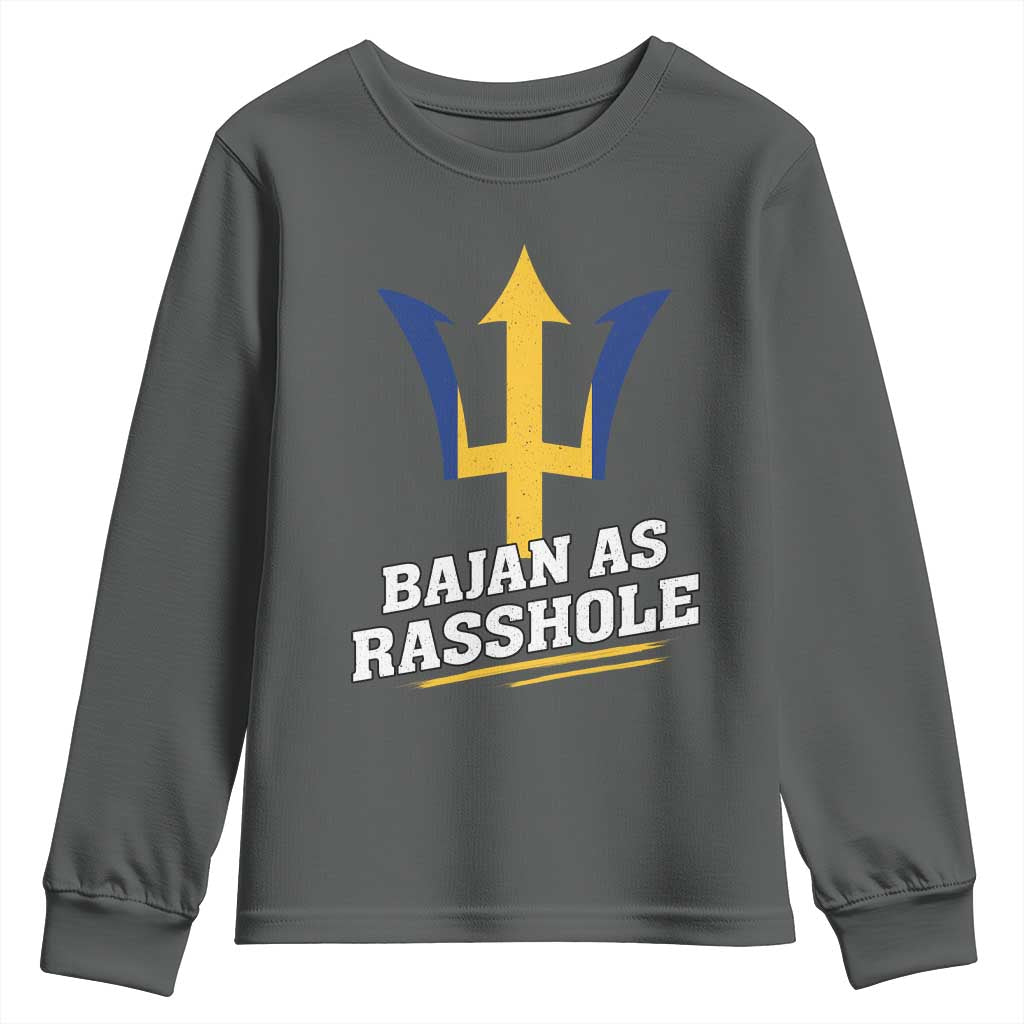 Funny Bajan As Rasshole Youth Sweatshirt Barbados Tridents