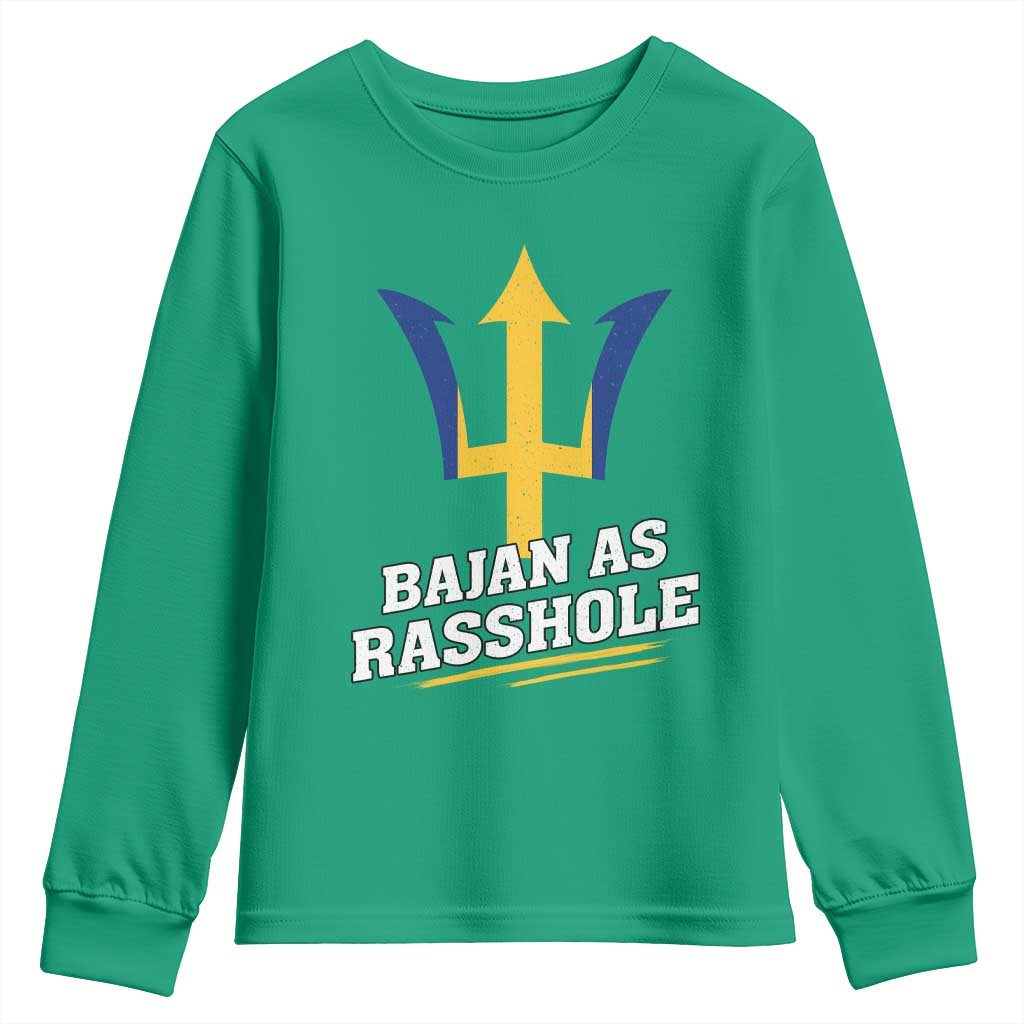 Funny Bajan As Rasshole Youth Sweatshirt Barbados Tridents