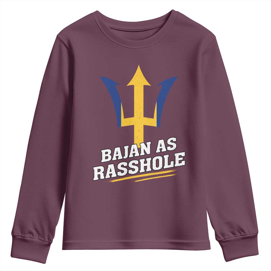 Funny Bajan As Rasshole Youth Sweatshirt Barbados Tridents