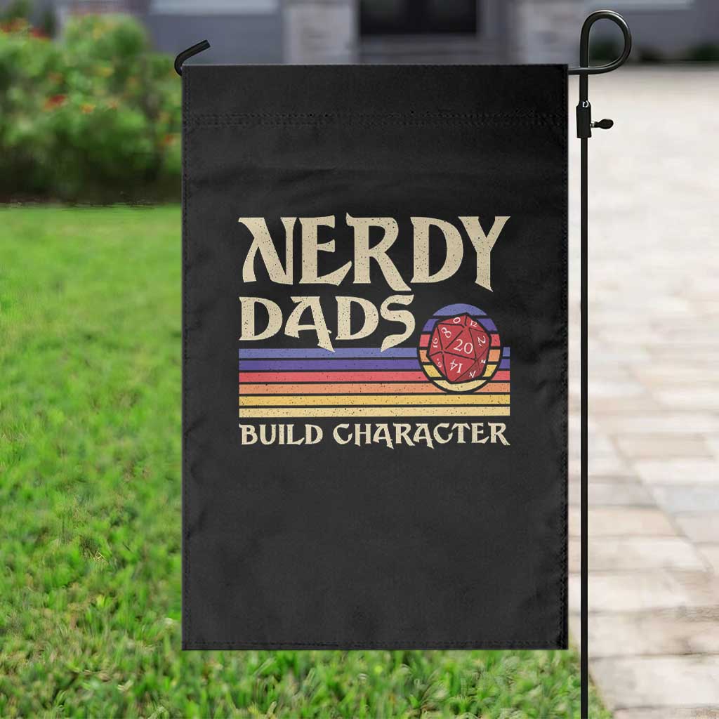 Nerdy Dad Garden Flag Funny Fathers Day RPG Gaming D20 Tabletop