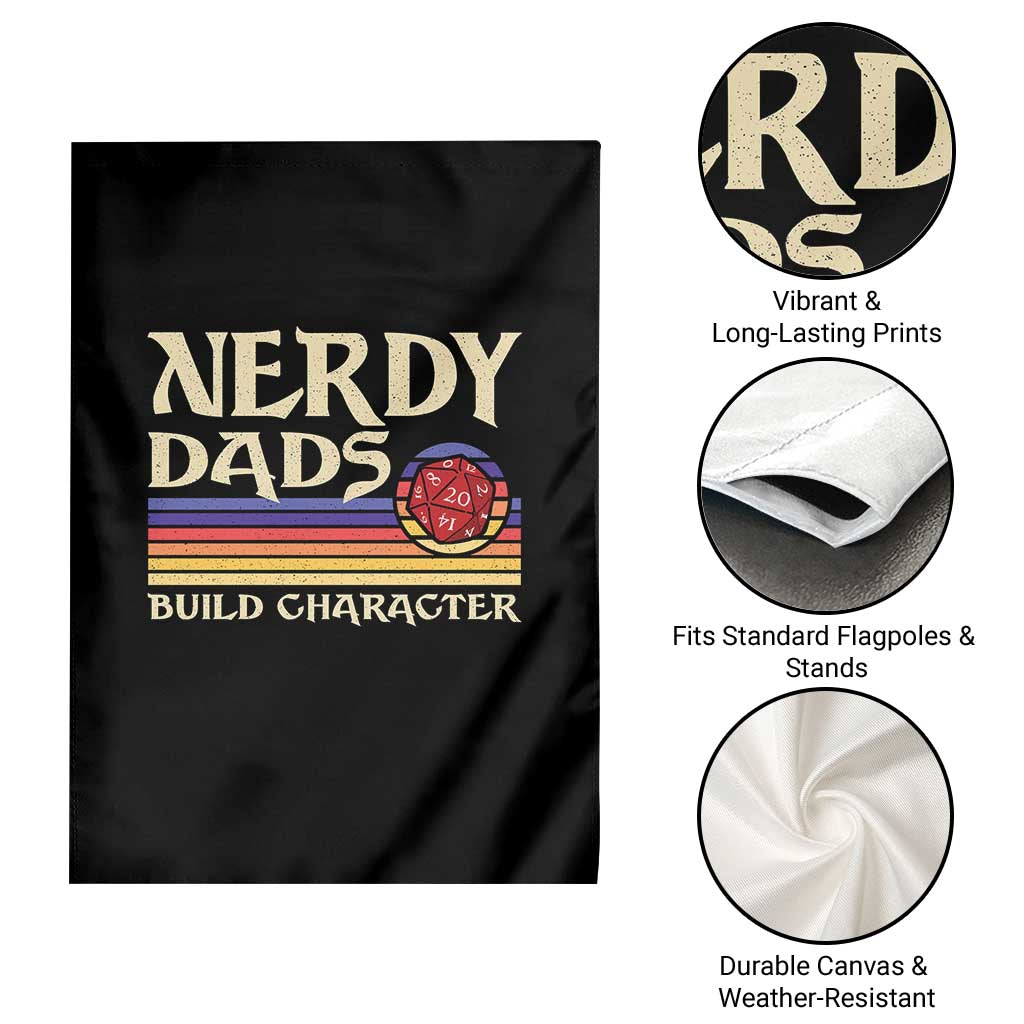 Nerdy Dad Garden Flag Funny Fathers Day RPG Gaming D20 Tabletop