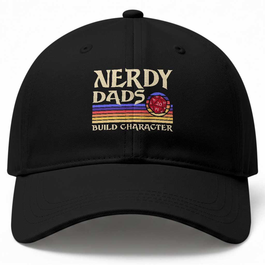 Nerdy Dad Baseball Cap Funny Fathers Day RPG Gaming D20 Tabletop