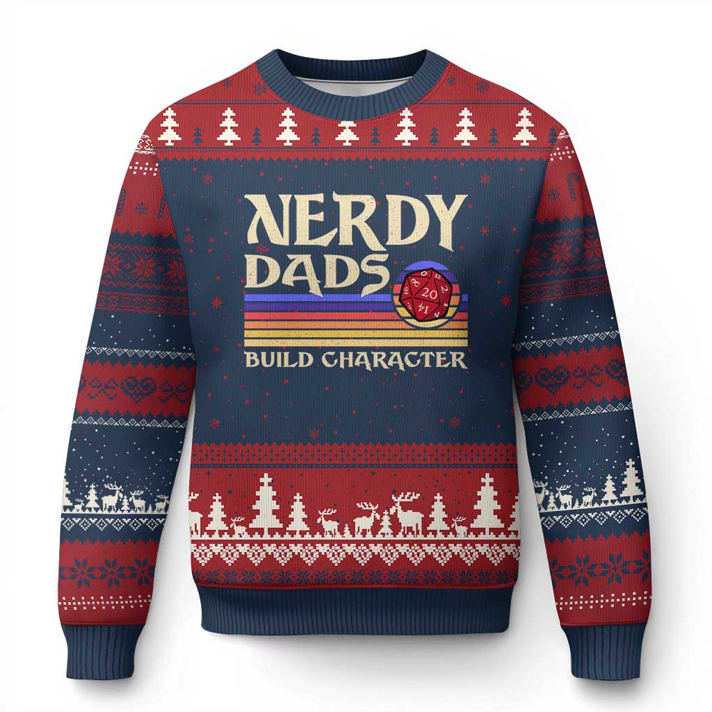 Nerdy Dad Ugly Christmas Sweater Funny Fathers Day RPG Gaming D20 Tabletop
