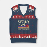 Nerdy Dad V-Neck Knit Sweater Vest Funny Fathers Day RPG Gaming D20 Tabletop