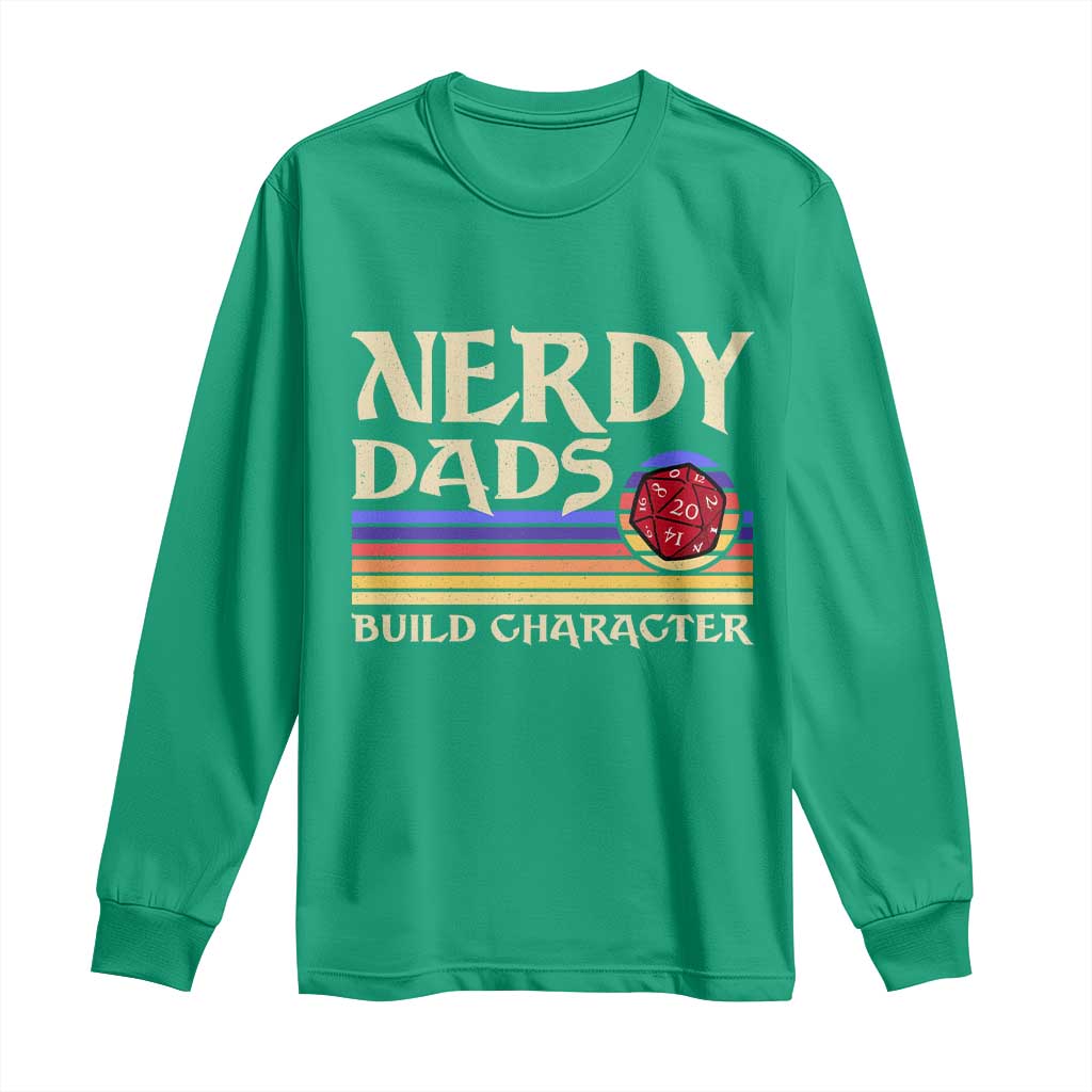 Nerdy Dad Long Sleeve Shirt Funny Fathers Day RPG Gaming D20 Tabletop