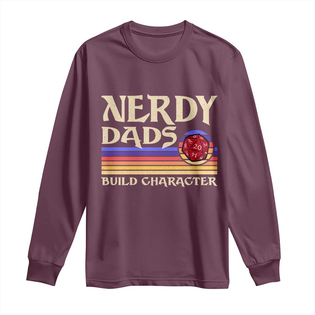 Nerdy Dad Long Sleeve Shirt Funny Fathers Day RPG Gaming D20 Tabletop