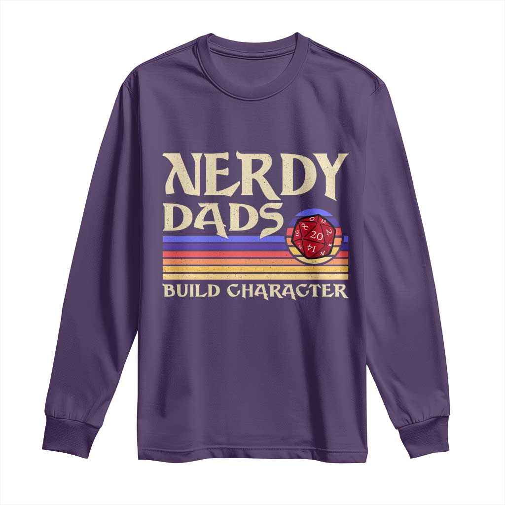 Nerdy Dad Long Sleeve Shirt Funny Fathers Day RPG Gaming D20 Tabletop