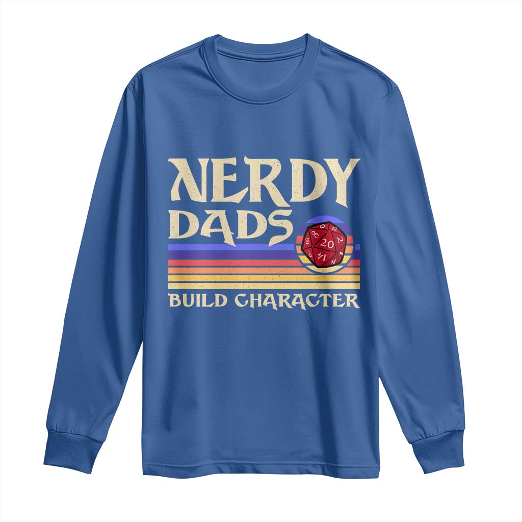 Nerdy Dad Long Sleeve Shirt Funny Fathers Day RPG Gaming D20 Tabletop