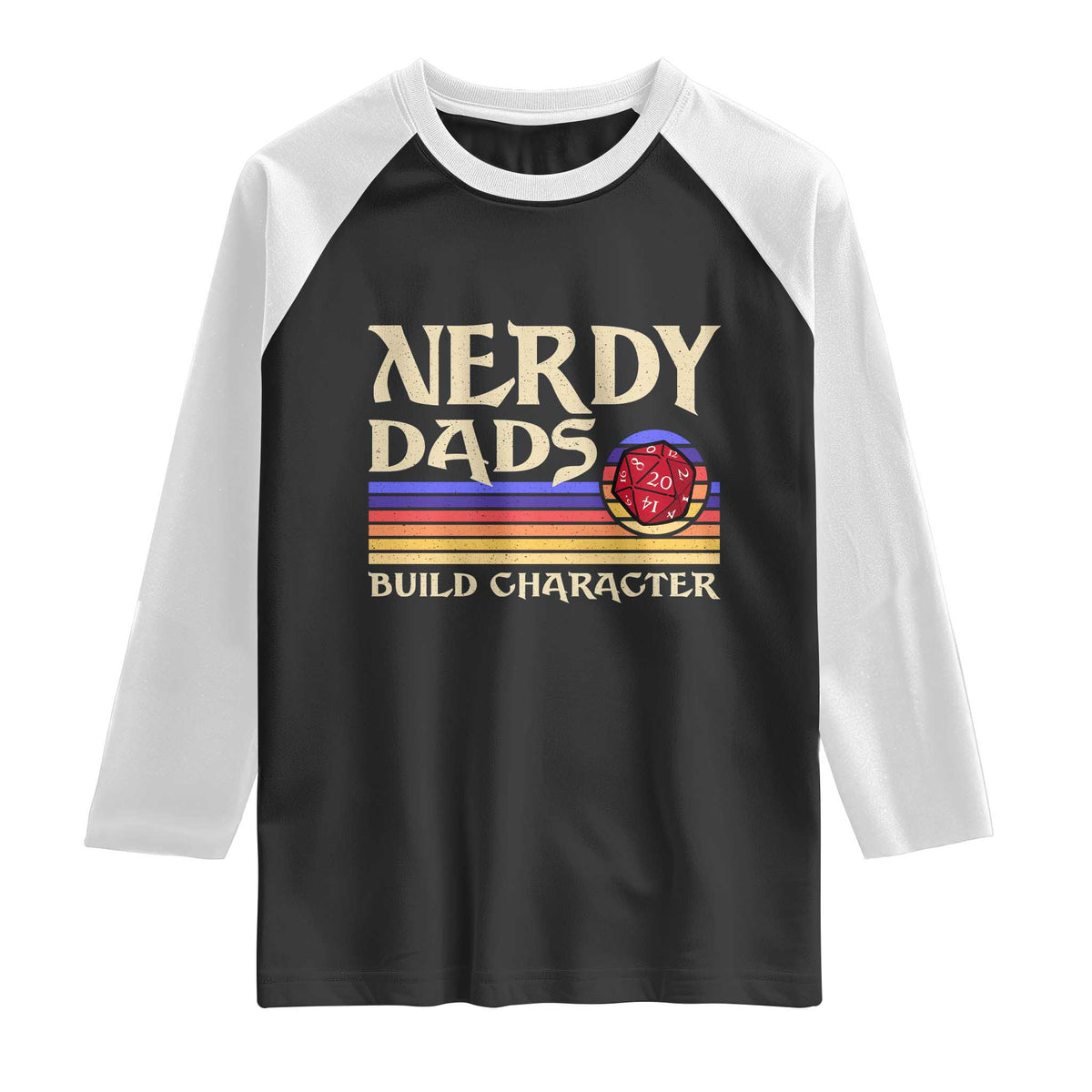 Nerdy Dad Raglan Shirt Funny Fathers Day RPG Gaming D20 Tabletop