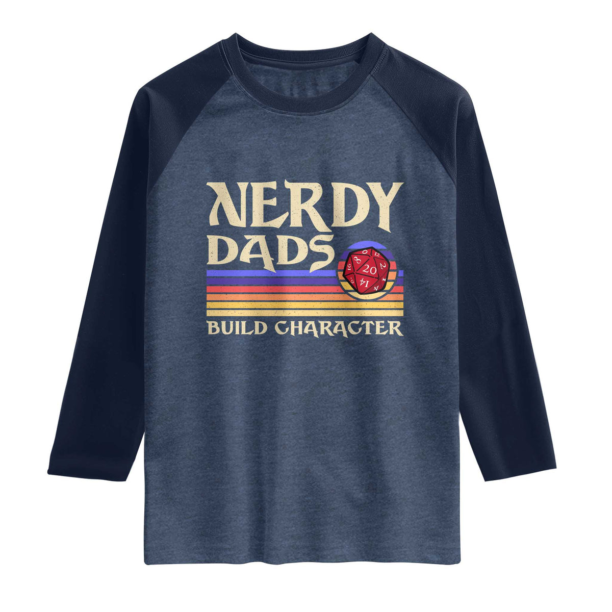 Nerdy Dad Raglan Shirt Funny Fathers Day RPG Gaming D20 Tabletop