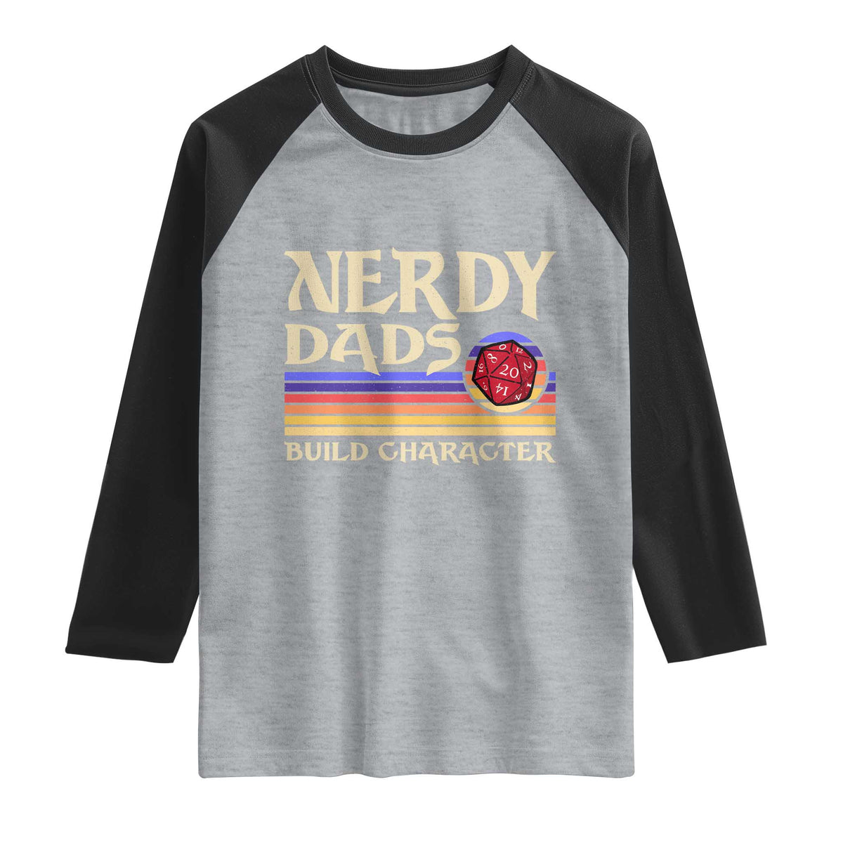 Nerdy Dad Raglan Shirt Funny Fathers Day RPG Gaming D20 Tabletop