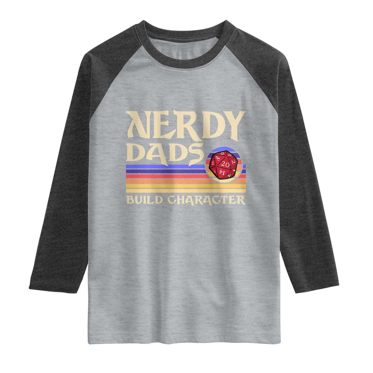 Nerdy Dad Raglan Shirt Funny Fathers Day RPG Gaming D20 Tabletop
