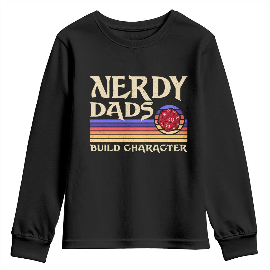Nerdy Dad Youth Sweatshirt Funny Fathers Day RPG Gaming D20 Tabletop