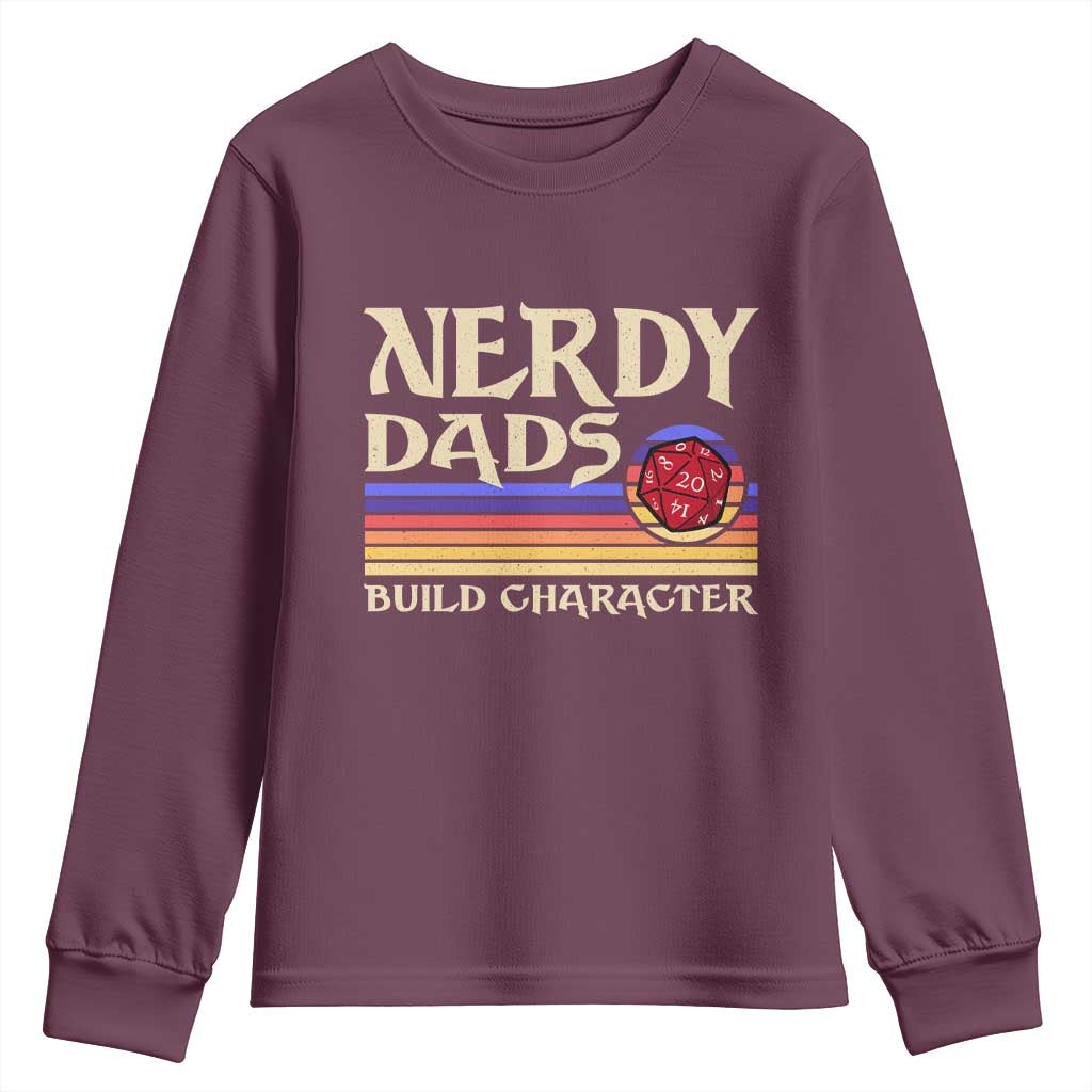Nerdy Dad Youth Sweatshirt Funny Fathers Day RPG Gaming D20 Tabletop