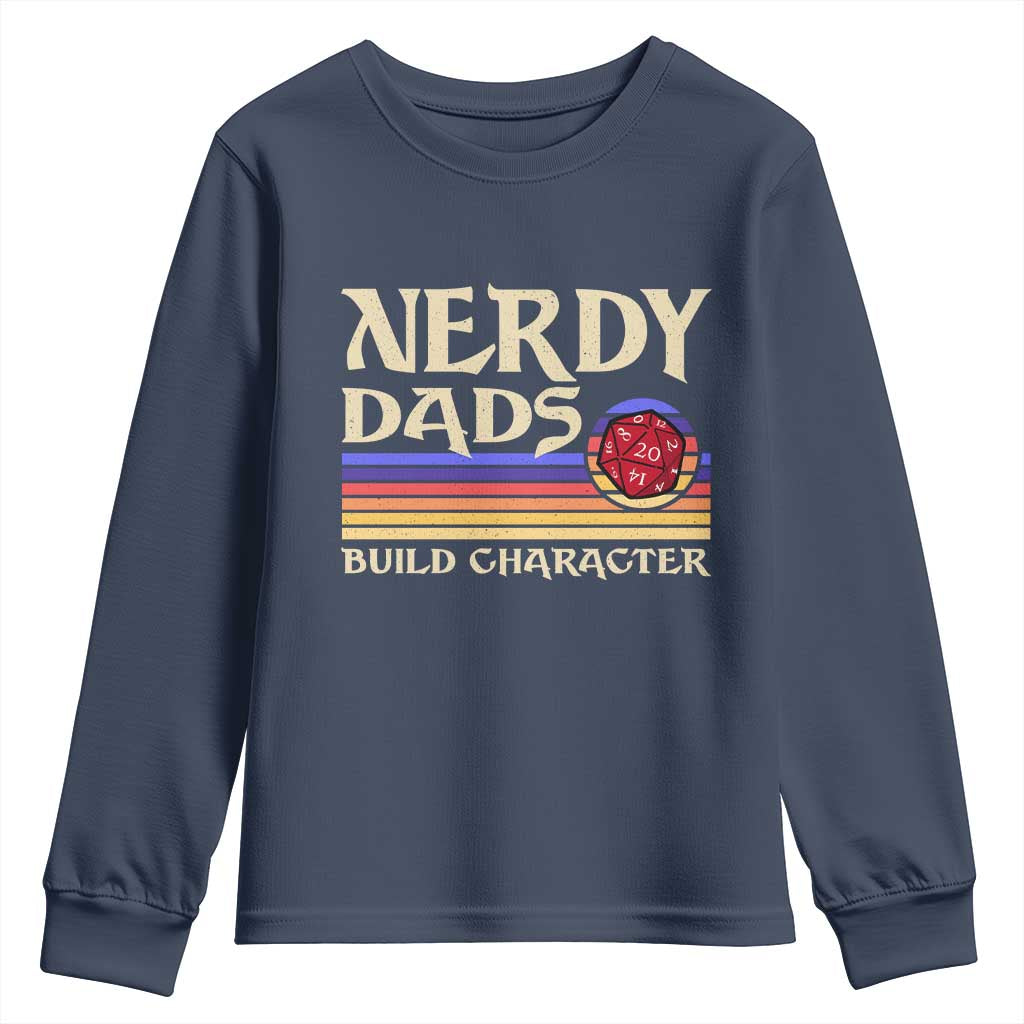 Nerdy Dad Youth Sweatshirt Funny Fathers Day RPG Gaming D20 Tabletop