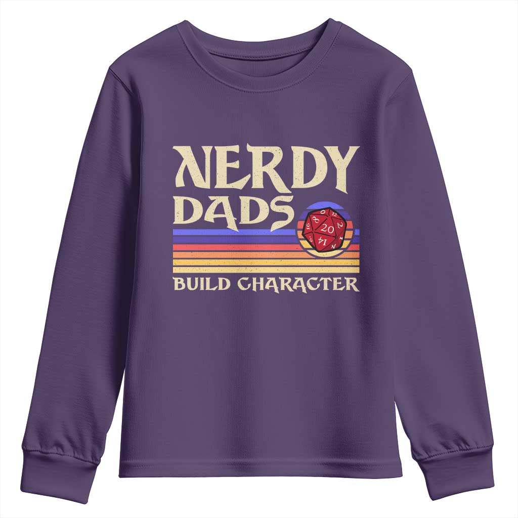 Nerdy Dad Youth Sweatshirt Funny Fathers Day RPG Gaming D20 Tabletop