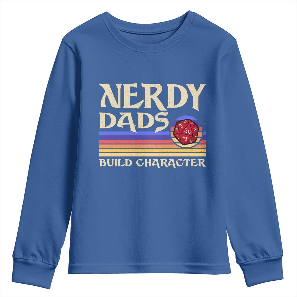 Nerdy Dad Youth Sweatshirt Funny Fathers Day RPG Gaming D20 Tabletop