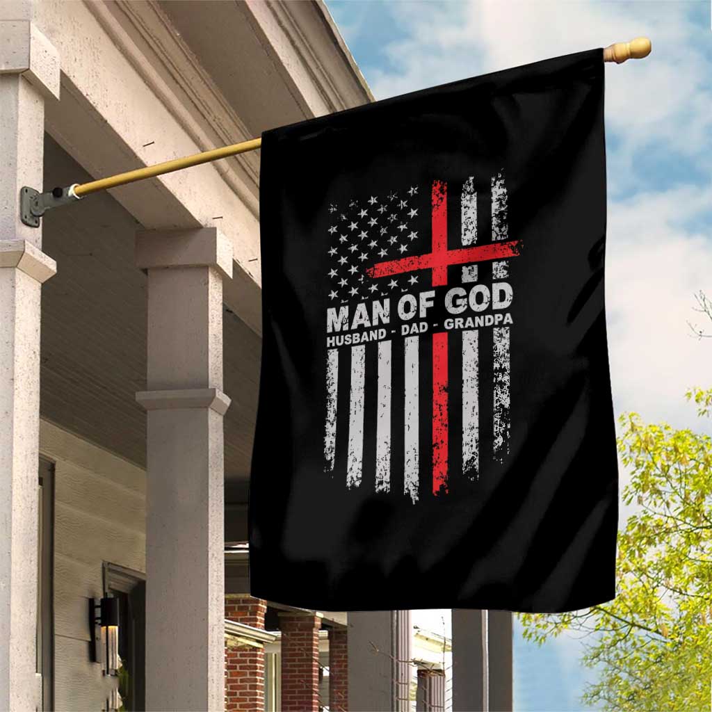 Man of God Husband Dad Protector Garden Flag Christian Dad Fathers Day