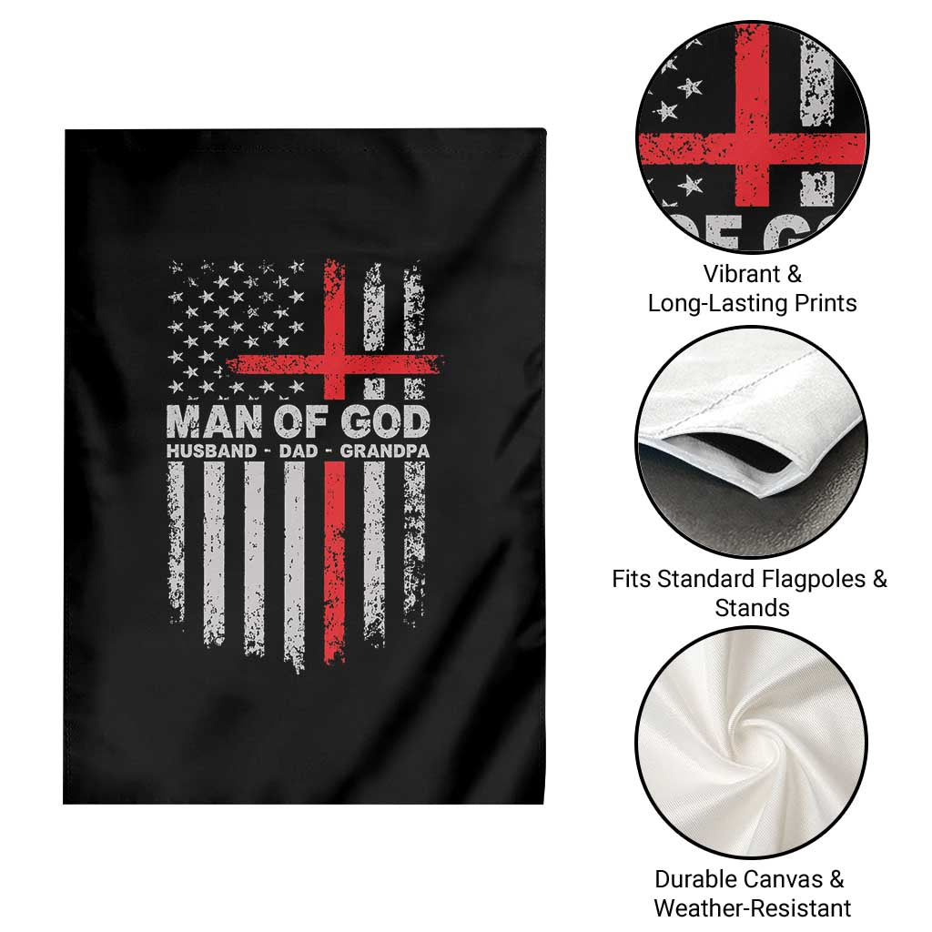 Man of God Husband Dad Protector Garden Flag Christian Dad Fathers Day