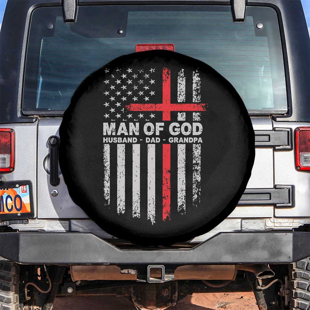 Man of God Husband Dad Protector Spare Tire Cover Christian Dad Fathers Day